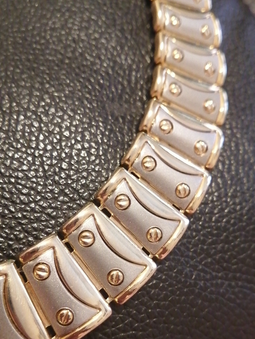 Egypt Revival Cleopatra Style Textured Vintage Choker Necklace 16" Long